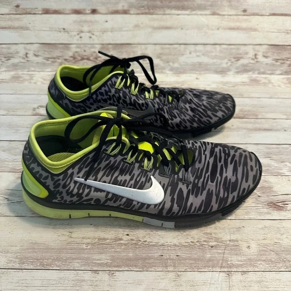 Nike Free Running Shoe Women’s Size 9 Leopard Black Gray Athletic - Picture 6 of 7